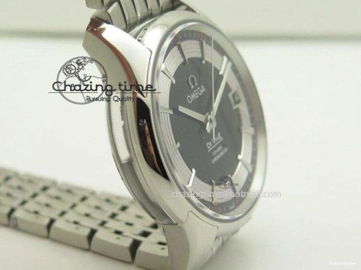 0226 De Ville Hour Vision Co-Axial 41mm SS V6F Best Edition Black Dial On SS Bracelet A BestValue 8277